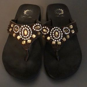 Yellowbox Brown Flip Flops Size 6